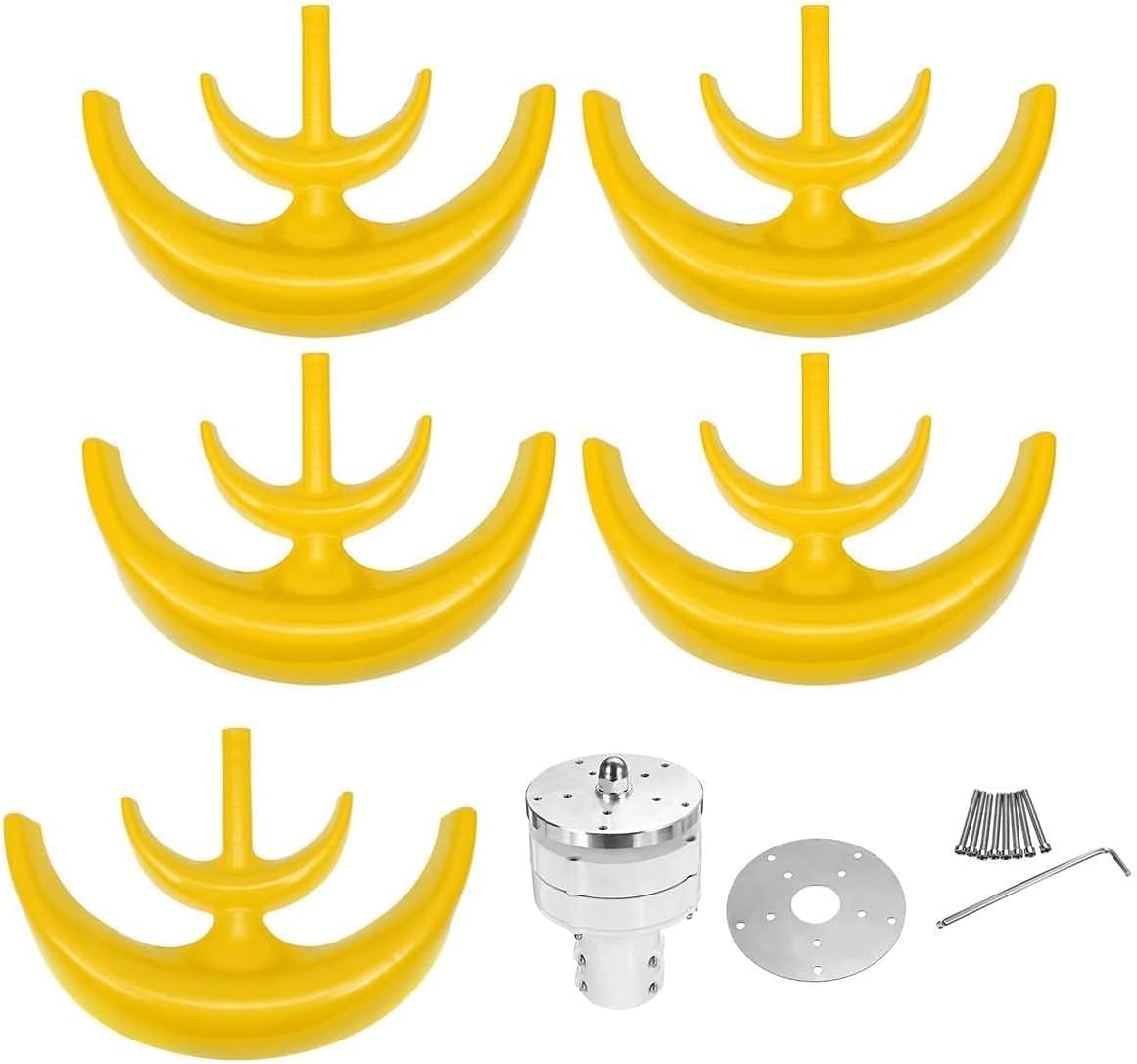 Horizontal Home Wind Turbines,Wind Generator Power Windmill Energy Turbines Charge 5 Blades 12/24V Max 4000W for Home Camping