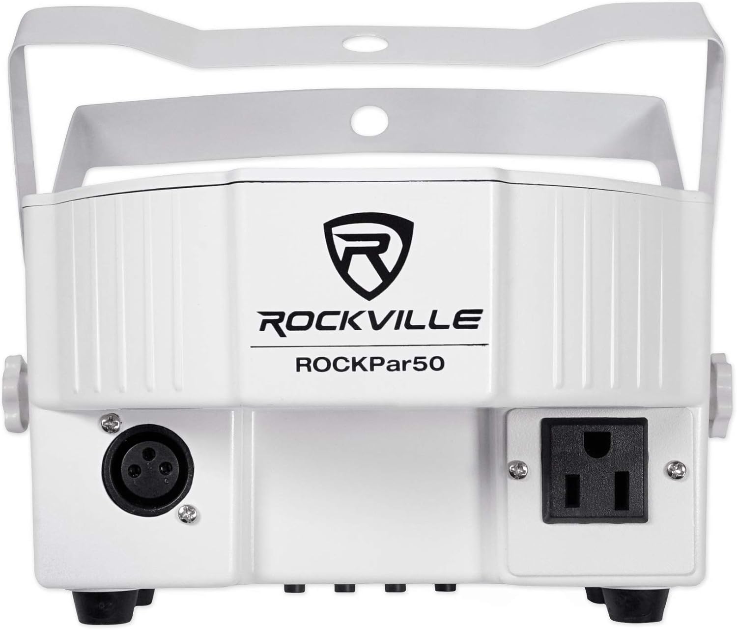 Rockville RockPAR50 WHT Bundle: (24) LED RGB Par Can DMX Wash Lights-White, ROCKFORCE 384-Channel DMX Controller w/MIDI, RDX3M25 25ft & (23) RDX3M10 10ft DMX Lighting Cables, 49-Items