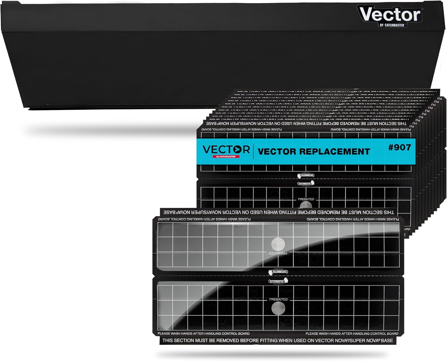 Catchmaster Vector Optima UV Light Trap & Replacement Board Set, UV Light Fly Traps for Home, Gnat Traps for House, Bug Catcher for Kitchen, Garage, & Shed, Shatterproof Bulbs, 12-Pk Replacement Board