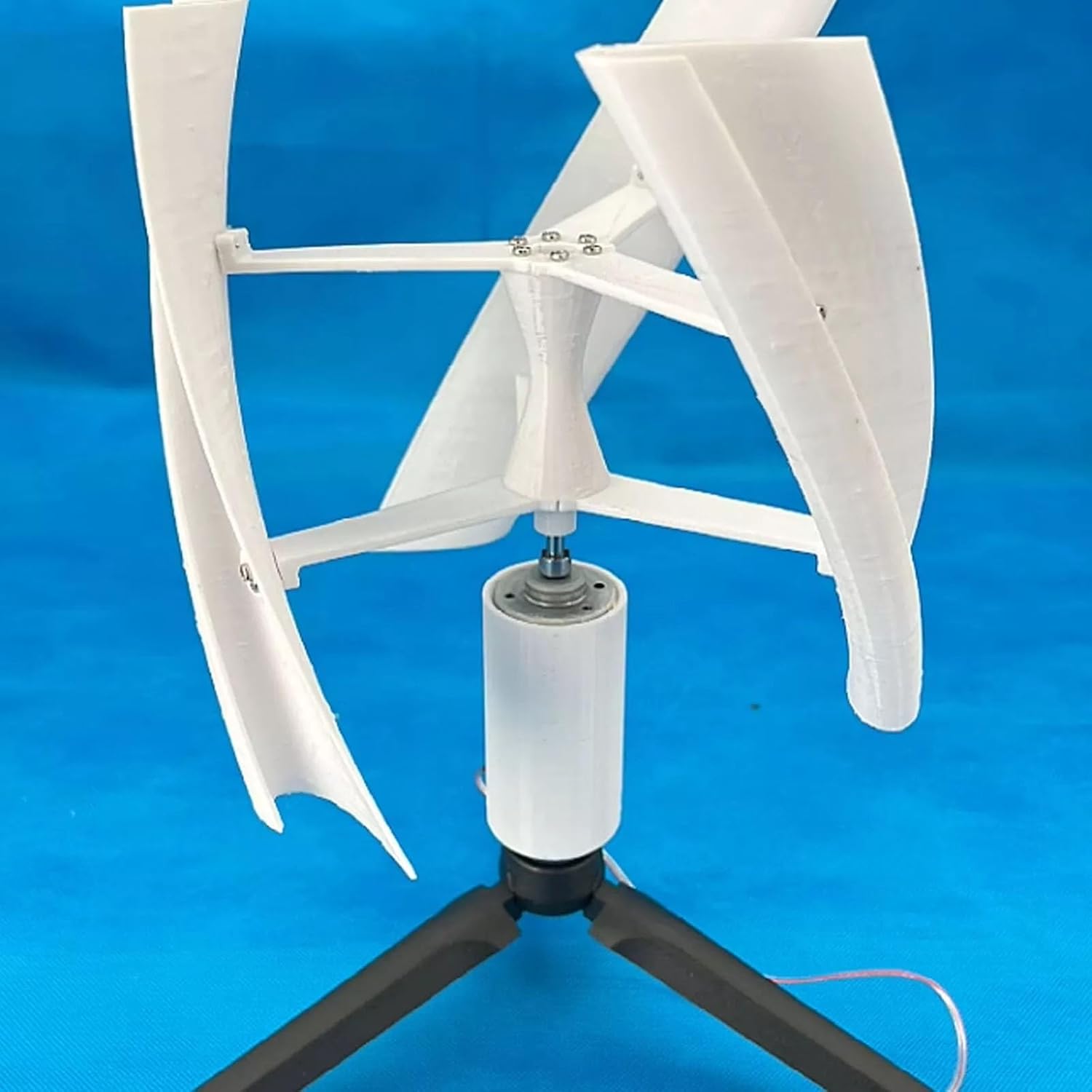 3D Printed PAL Micro Vertical Axis Wind Turbine – 25W Brushless DC Generator 3-Blade Design, PAL Material, Wind-Solar Hybrid, Easy Installation, Compact Size, UV Resistant