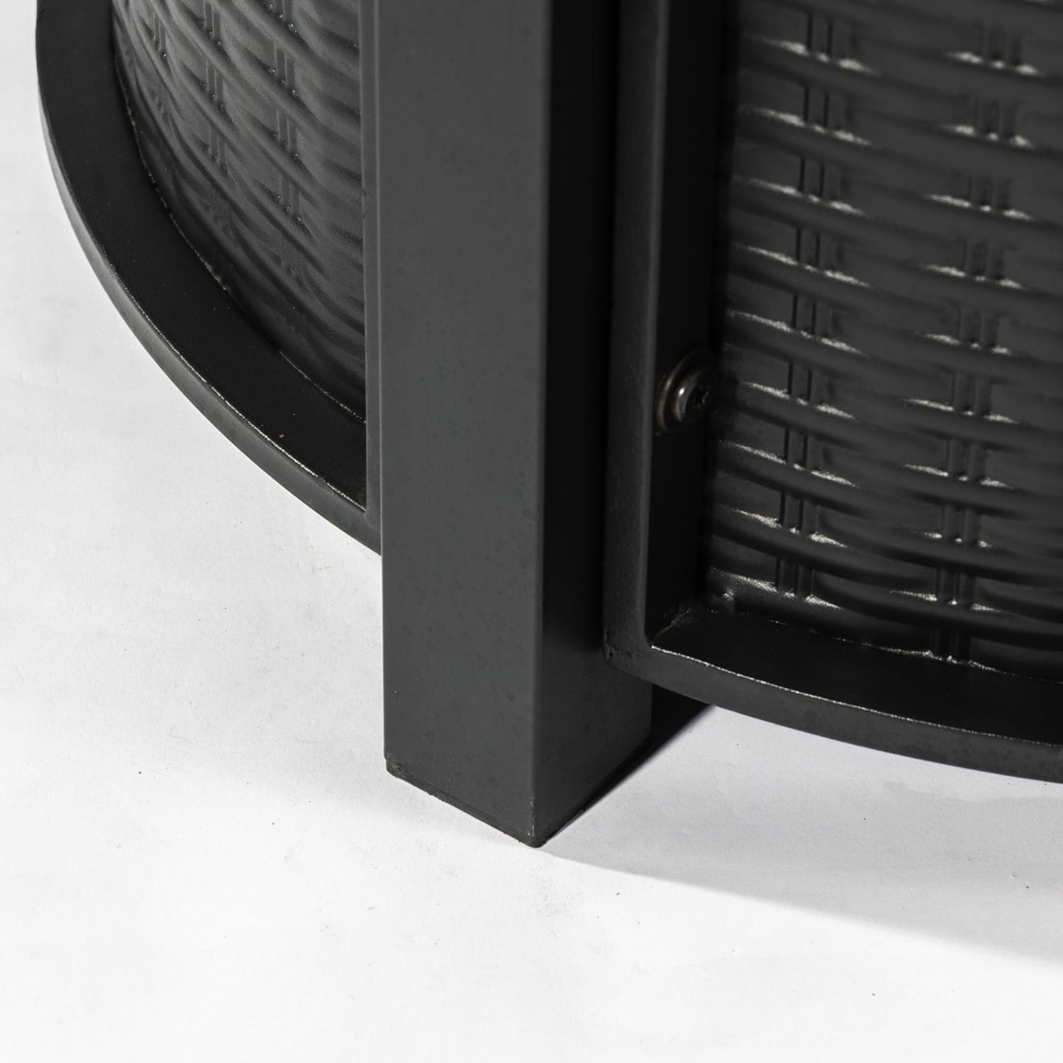 30 Inches Round Black Propane Fire Pit Table with Lava Rocks – Outdoor/Indoor Heating for Patio, Deck, Living Room (1 Doors)