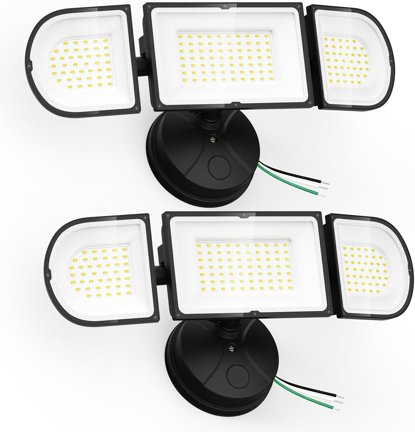 150W Flood Lights Outdoor Waterproof IP65, Exterior LED Floodlights with 3 Adjustable Heads, 15000LM Super Bright Security Lights Fixture, Outside Lights for House, Backyard 2 Pack