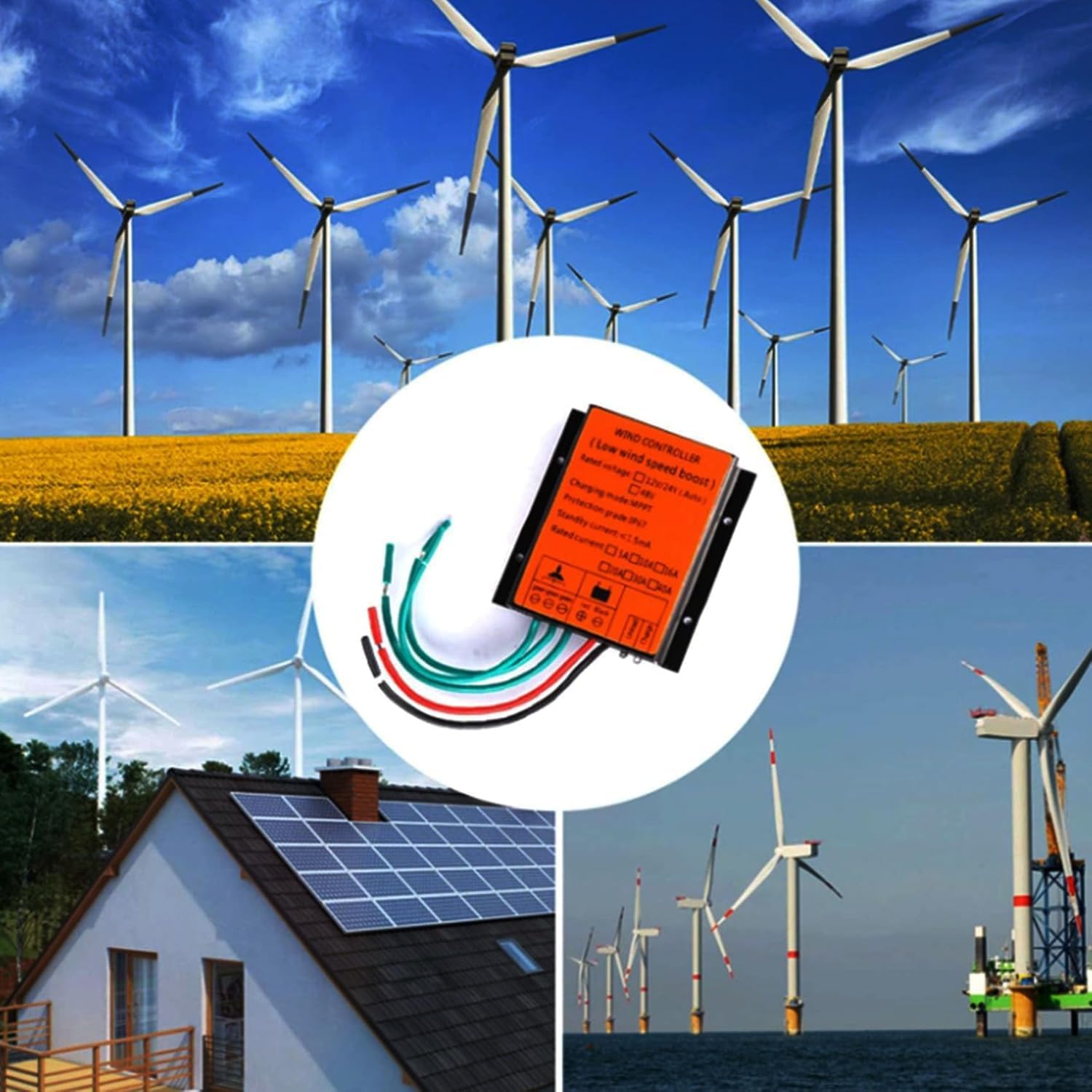 Wind Turbine Generator Controller 6000W Three Phase Low Wind Speed ​​Voltage Regulator Charge Controller