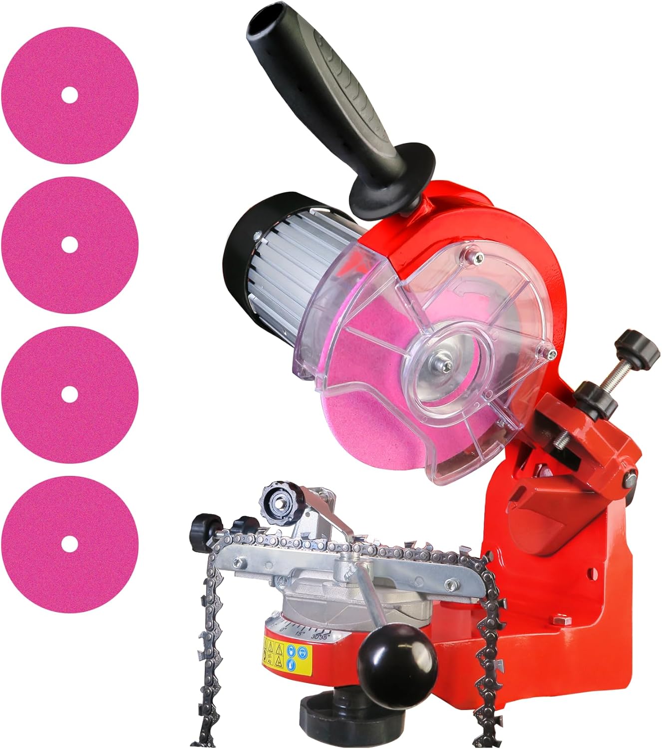 230W Electric Chainsaw Sharpener – 3000 RPM Motor, Multi-Angle Turntable – Sharpens 1/4