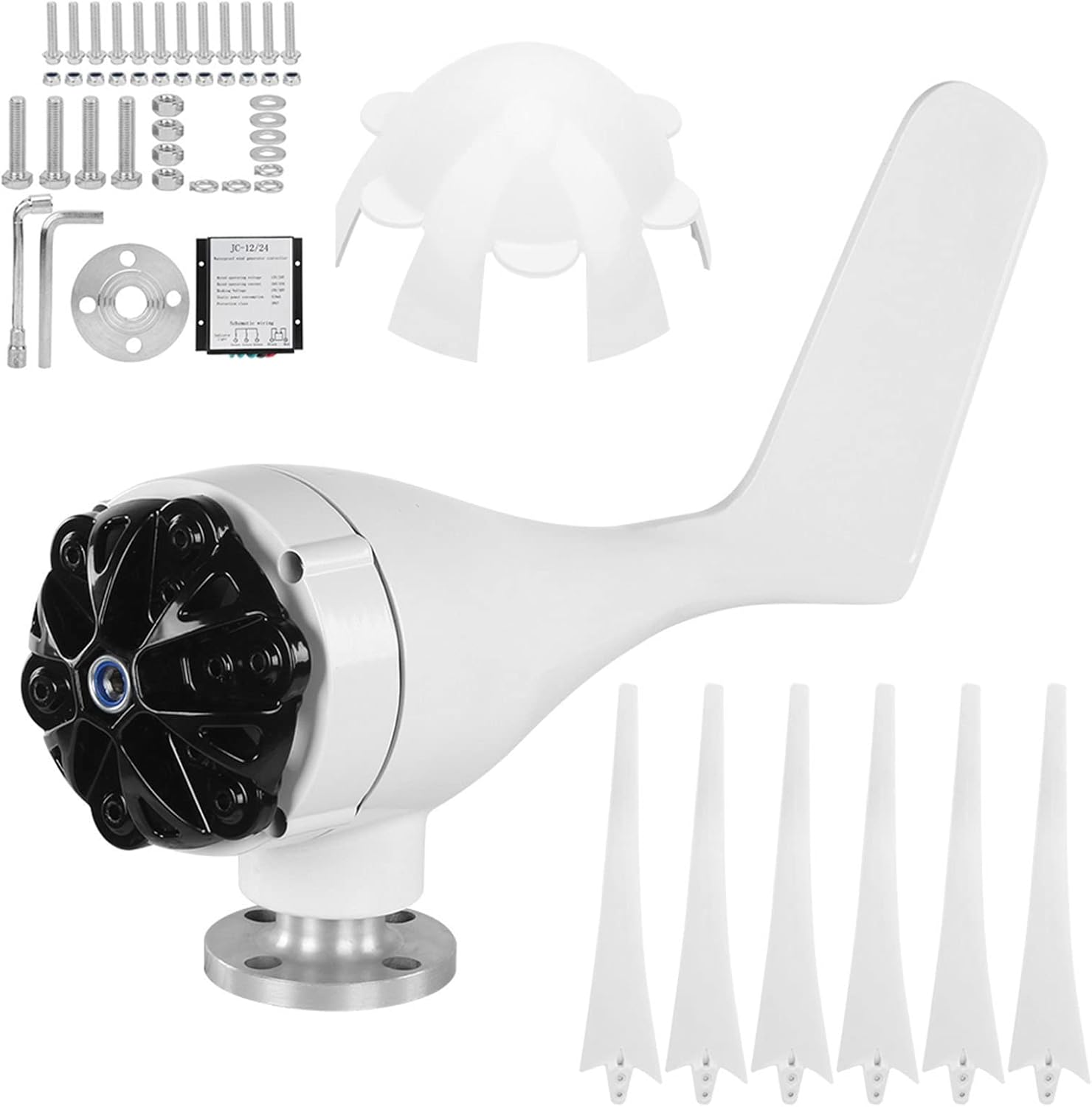 100W Wind Generator 6 Blades Wind Turbines Kit Generatorwith Small Power Supply for Mobile Room Boats Cabin 100W Tools (12V)