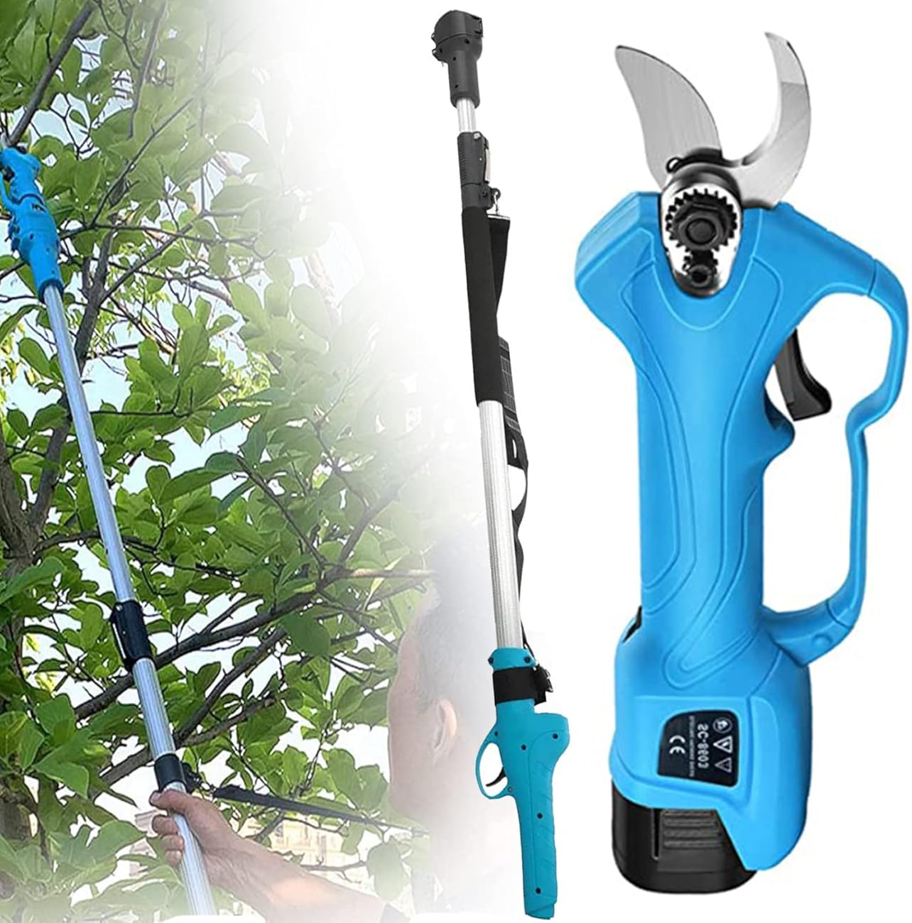 Garden Electric Pruning Shears Telescopic Pruning Shears Cordless Pruning Shears 28Mm Cutting Diameter Orchard Pruning Shears Rose Shears Garden Trimmer Tool