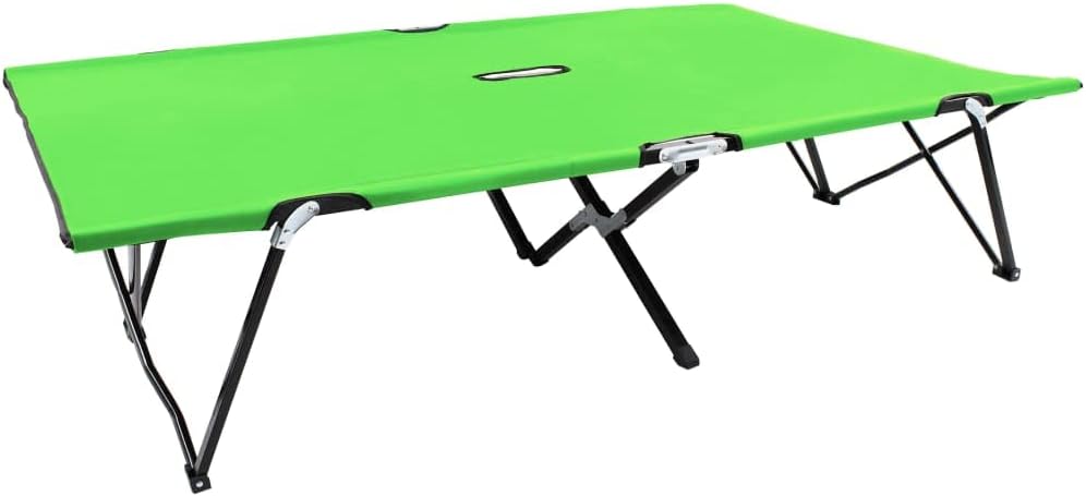 Patio Lounges Two Person Folding Sun Lounger Green Steel