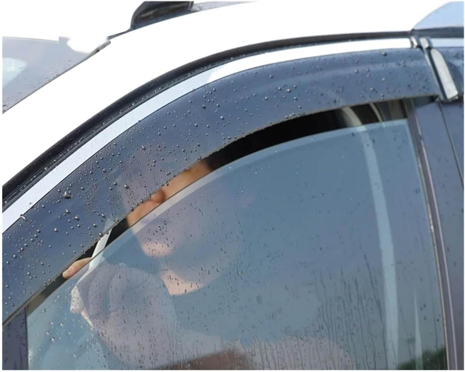 Window Deflectors for Ford Transit TS MK2 1987+, Sun Rain Guard Window Visors Vent Shades with Bright Stripes Car Accessories