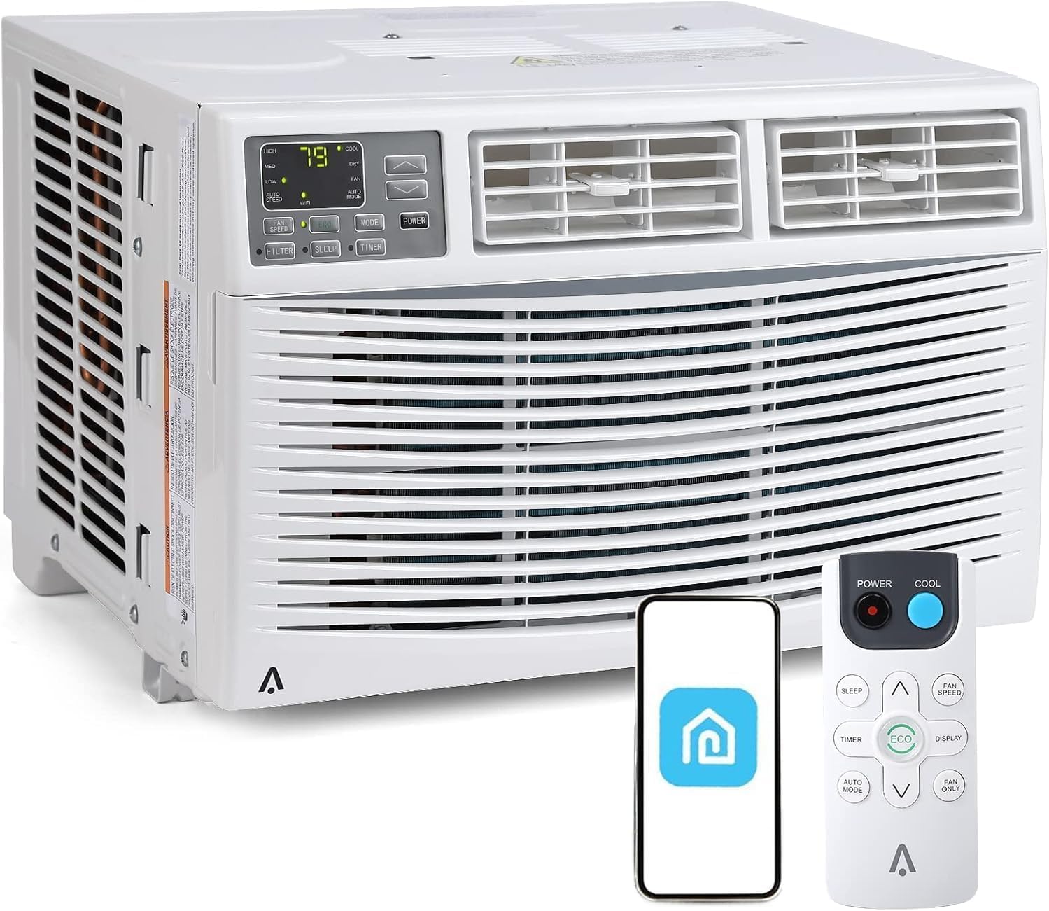 8000 BTU Window Air Conditioner with Wi-Fi, Smart Air Conditioner Window Unit - Remote & App Control & Timer Function & Easy Install Kit, Cools Up to 350 Sq. Ft, Window AC Unit Cool/Dehumidify/Fan