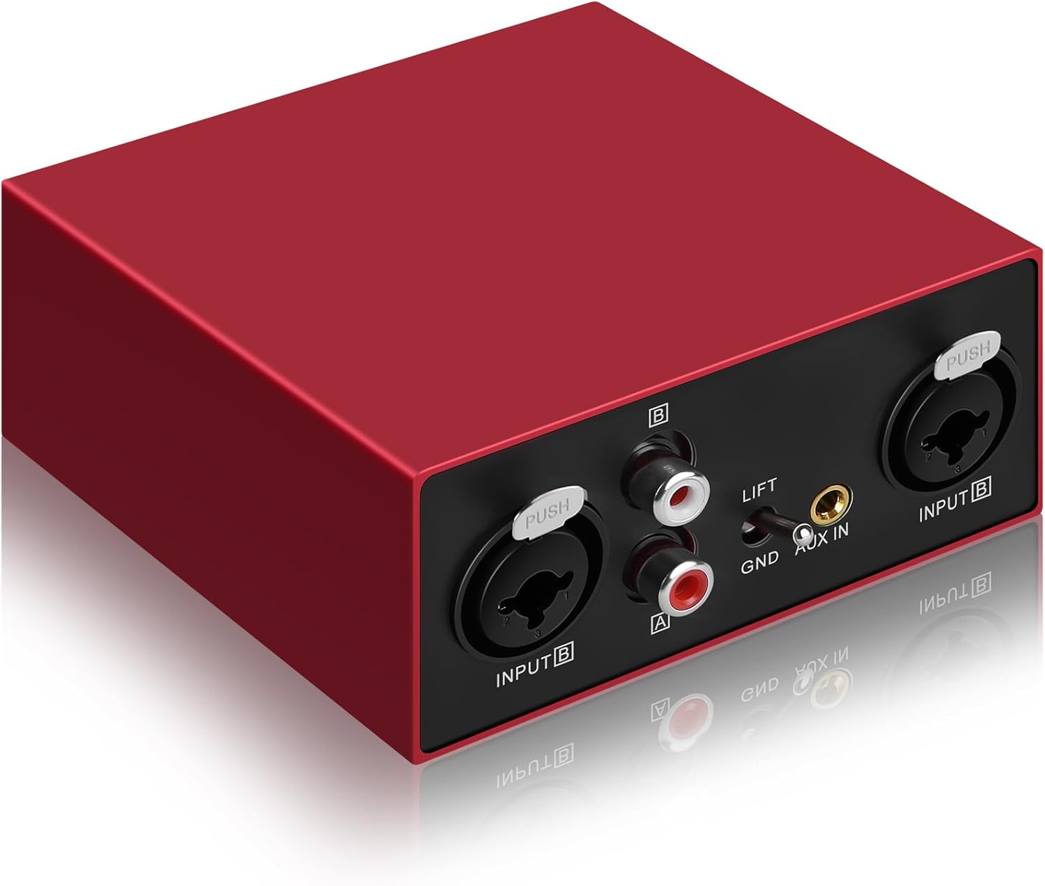 6.35&XLR 1/4″TRS RCA 3.5mm AUX Input Output Multi Channels Ground Loop Noise Isolator Gold Coating Audio Hum Eliminator Speaker Noise Filter Aluminum Shell HIFI Stereo Audio Player (Red)