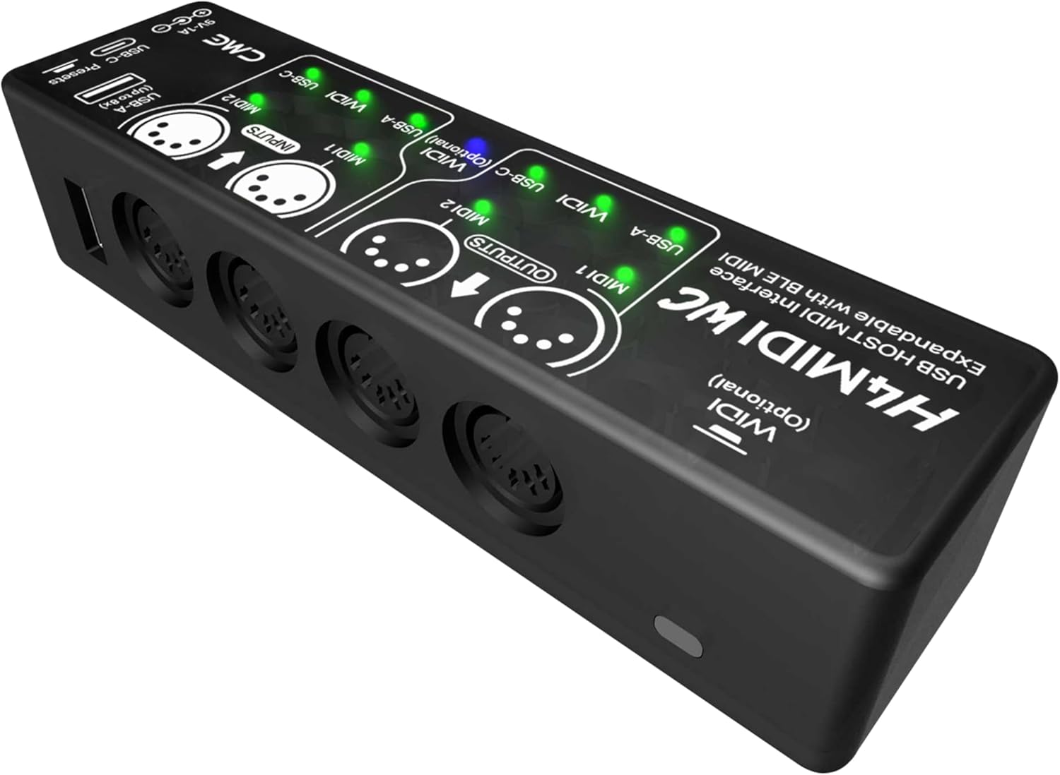 CME H4MIDI WC – Advanced USB Host MIDI Interface with Router, Filter, Mapper, Optional WIDI Bluetooth MIDI, Standalone 9V Power mode - Perfect for Guitarists and Producers