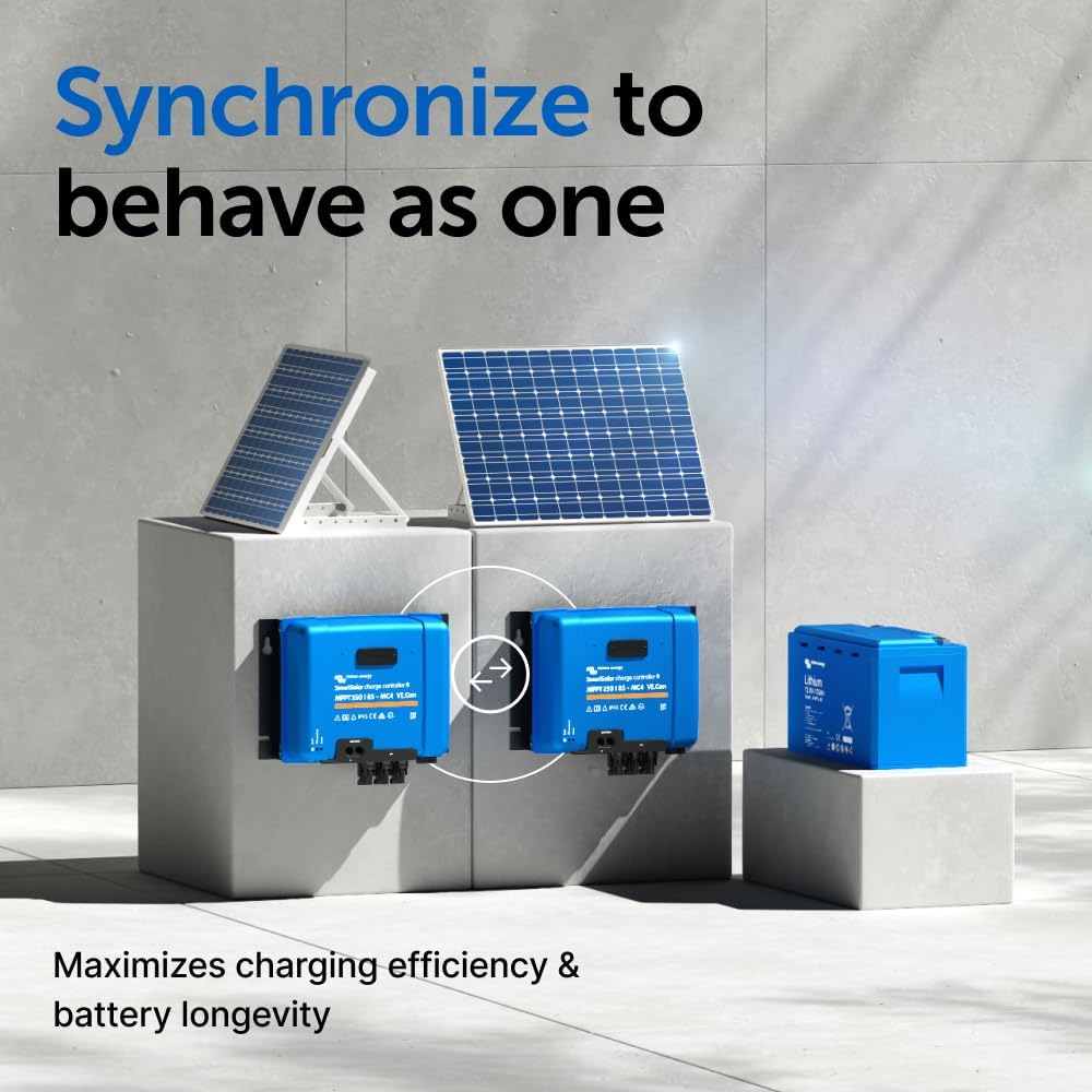 Victron Energy SmartSolar MPPT MC4 Compatible VE.Can Solar Charge Controller (Bluetooth) - Charge Controllers for Solar Panels - 250V, 85 amp, 12/24/36/48-Volt