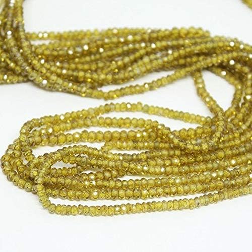 green olive zircon micro faceted loose rondelle gemstone craft beads strand 14