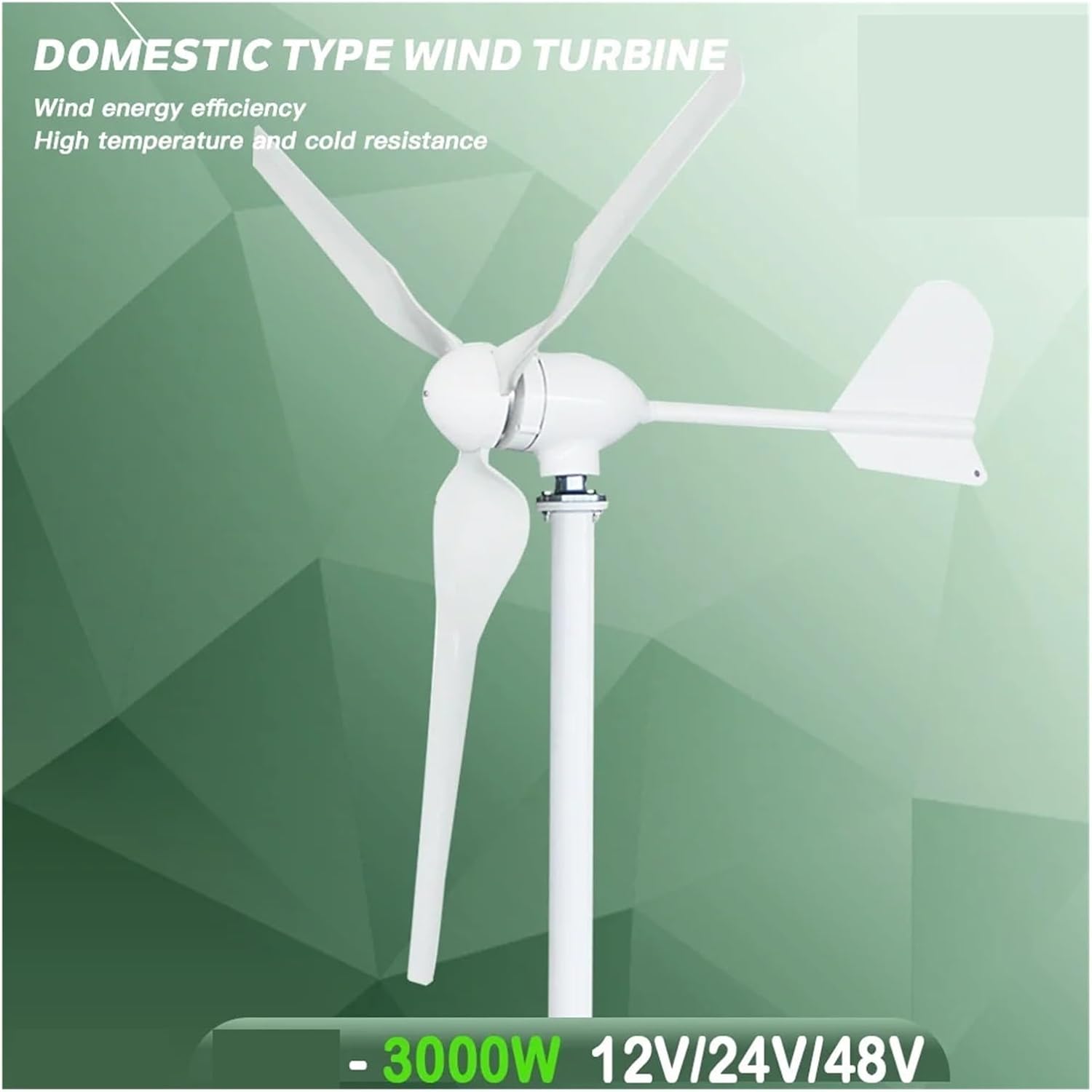 Wind Turbine Generator Kit 3000W Low Noise Horizontal Turbine 12V/24V/48V Wind Power Generator for Hybrid Solar Wind System Low Starting Speed for Home(Off Grid System,48V)
