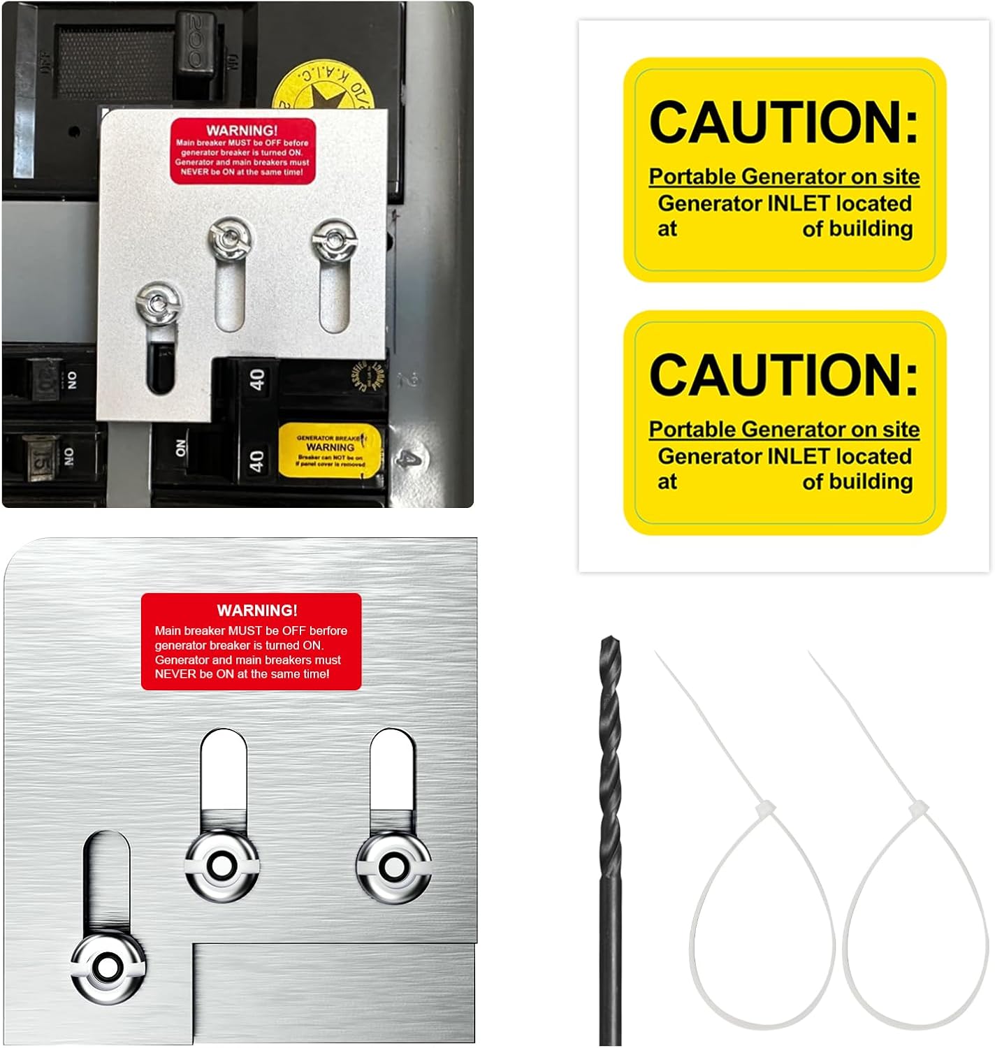 50A Generator Setup SS2-50P Power Inlet Box with Interlock Kit (suiable for Squared QO 150/200A Panel), Safety Solution for homeowners During Outage