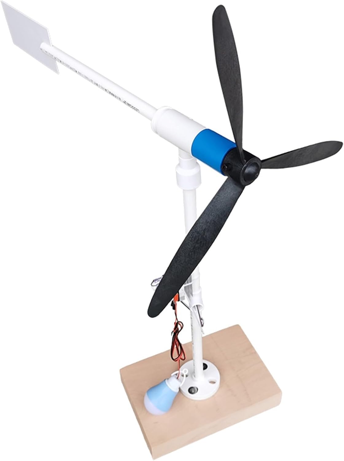 3 Blade Output 2~20V Small Wind Turbine Parts Assembly DIY Homemade Assembly Kit Generator Model with Lights (Color : C)