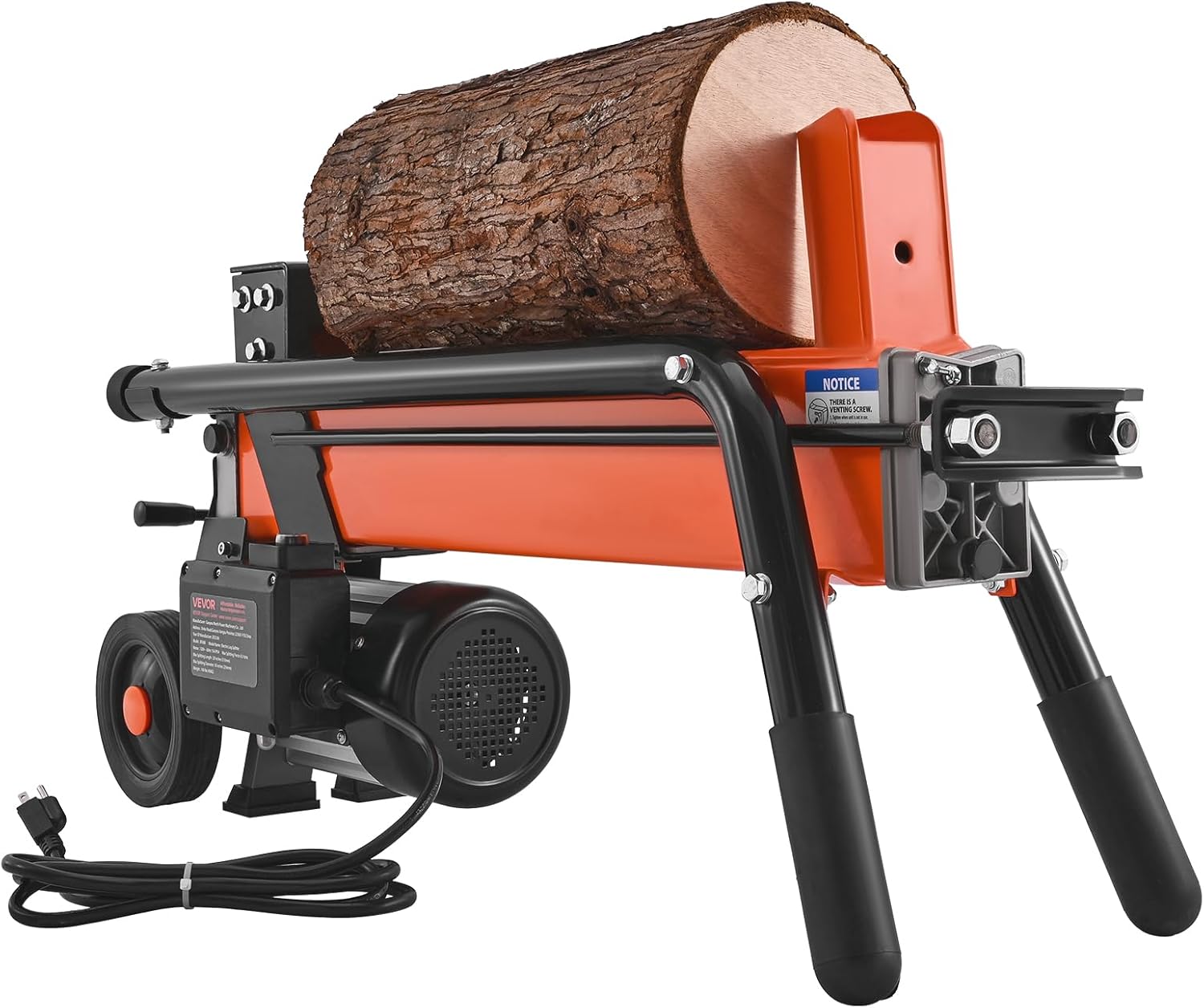 VEVOR Electric Log Splitter, 6.5 Tons Electric Wood Splitter, 1500W 15 Amp Motor, Portable Firewood Splitting Machine with 6