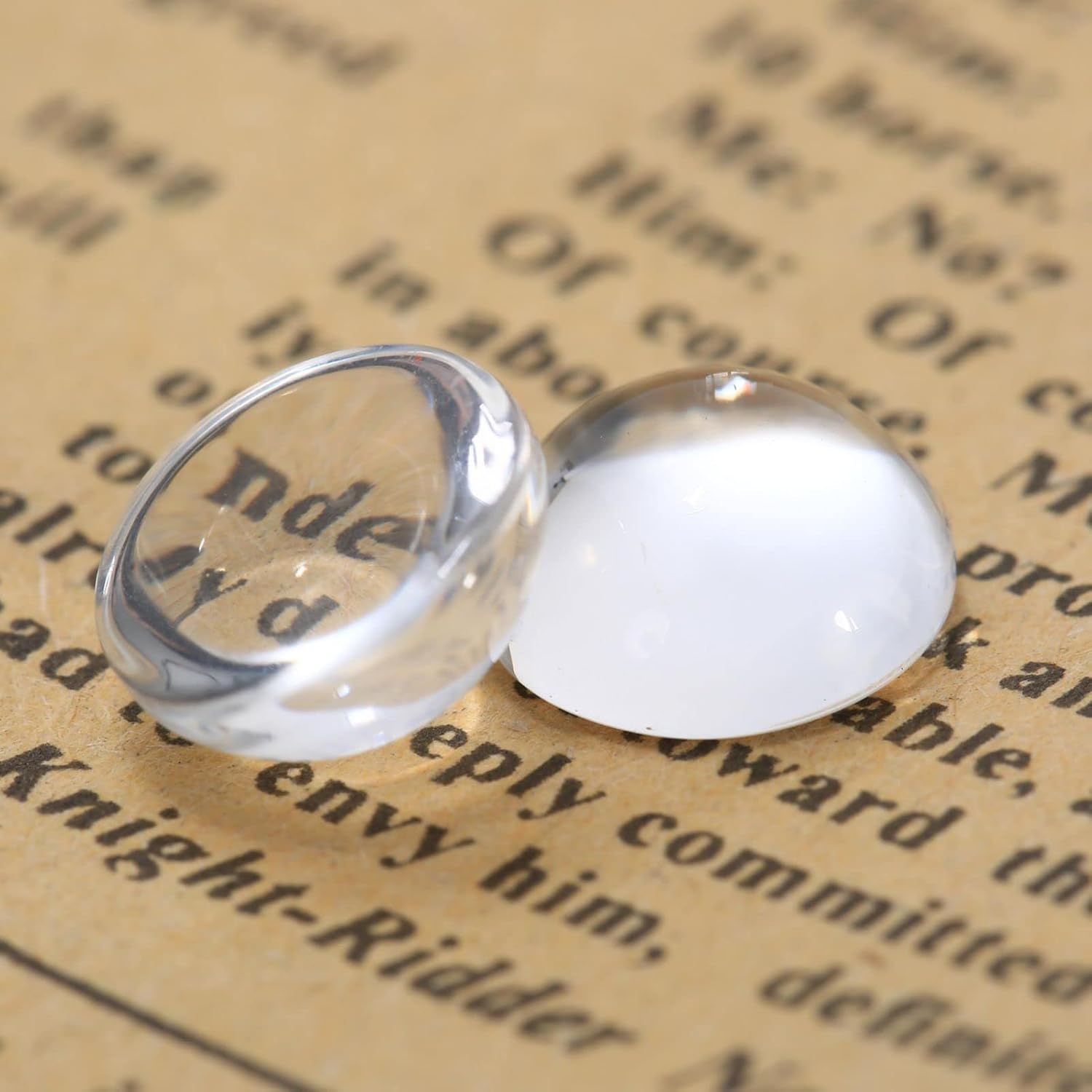 Dophee 20Pcs Clear Transparent Hemisphere Glass Cabochon Dome Flatback Crystal Magnify Base Cover,8mm