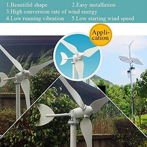 1500W Horizontal Wind Turbine Generator 12/24V 3 Blades Charge Windmill Energy Wind Generator for Home Camping Use Yacht Farm,24v