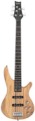 Home GIB Electric 5 String Bass Guitar Full Size Bag Strap Pick Connector Wrench Tool Burlywood 3-7 Days Delivery