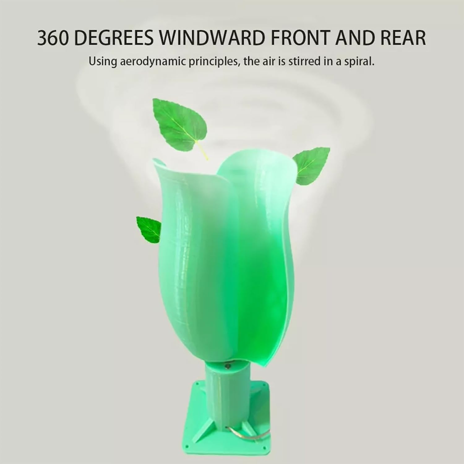 Permanent Magnet Brushless Wind Turbine Model 20W Tulip Type Vertical Wind Power Generation 1~12V Low Noise Home/Outdoor Easy Installation(1pc(green))