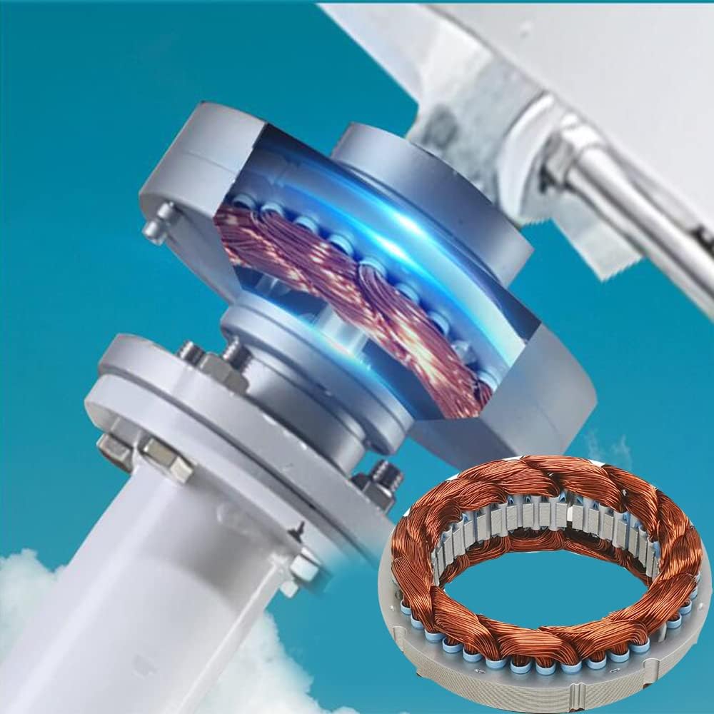 12000W Vertical Axis Wind Turbines Generator Kit, 12V 24V 48V Vertical Axis Wind Turbine with Wind Solar Hybrid Controller for Home Use