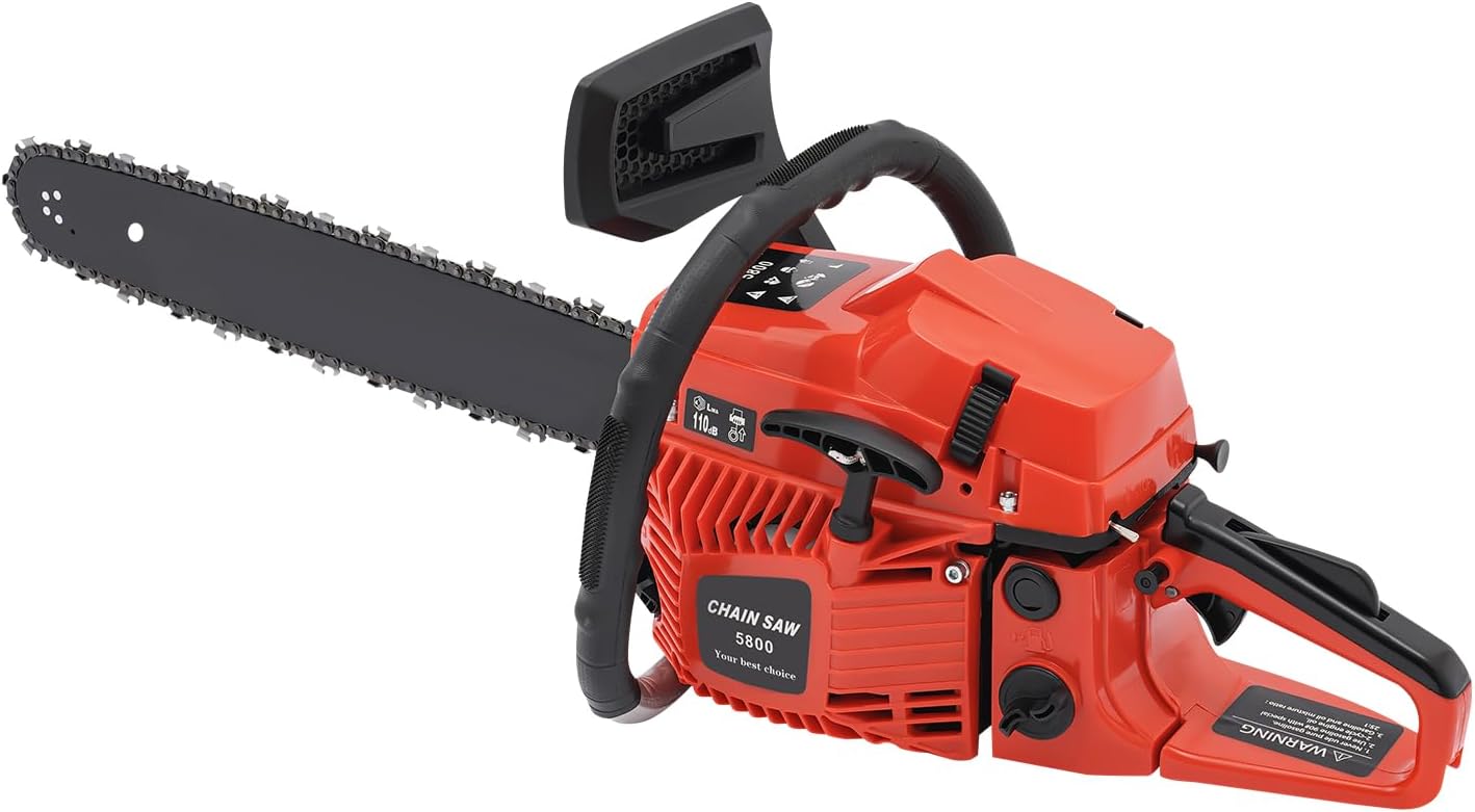 Chainsaw Electric Chainsaws Power Chain Saws Gas 20Inch Professional Gasoline Powered Saw For Wood Cutting Forest Felling Tree Pruning ShrubTrees Garden And Farm Use 2600W 3.6HP