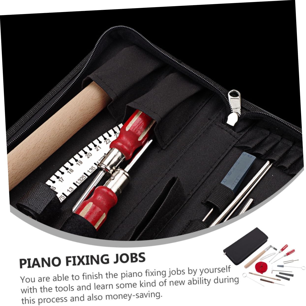 BESPORTBLE 1Set Piano Tuning Accessories Kit Shaped Tuning Wrench Temperament Strip Durable Piano Mute Tool for Beginners Professionals Easy to Use and Portable Piano Tuner