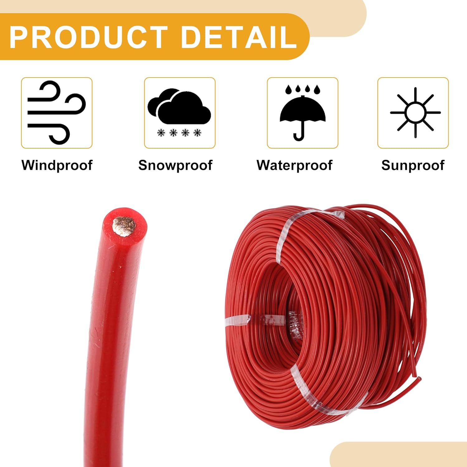1 Pcs 12AWG Universal Ground Wire Car Radio, Automotive, Car Speakers Power Wire Fully Insulated& Soft Touch Jacket TC Red 499FT