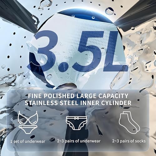 2 in 1 Mini Portable Washer and Dryer Combo - 3.5L Compact Front Drum Washing Machine for Small Clothes, Underwear, Socks - Ideal for Desktop Use, Space-Saving Solution