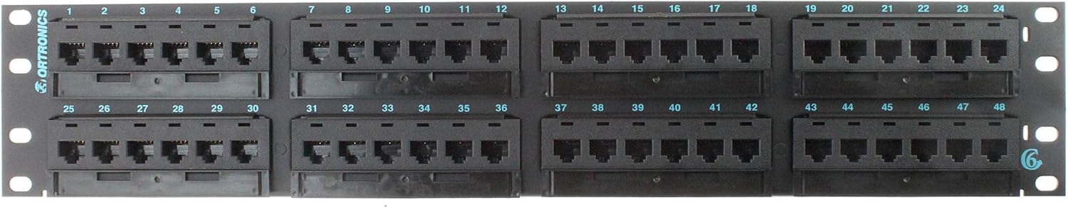 OR-PHD66U48 - Ortronics Clarity 6 Patch Panel, Six-Port Modules, 48-Port