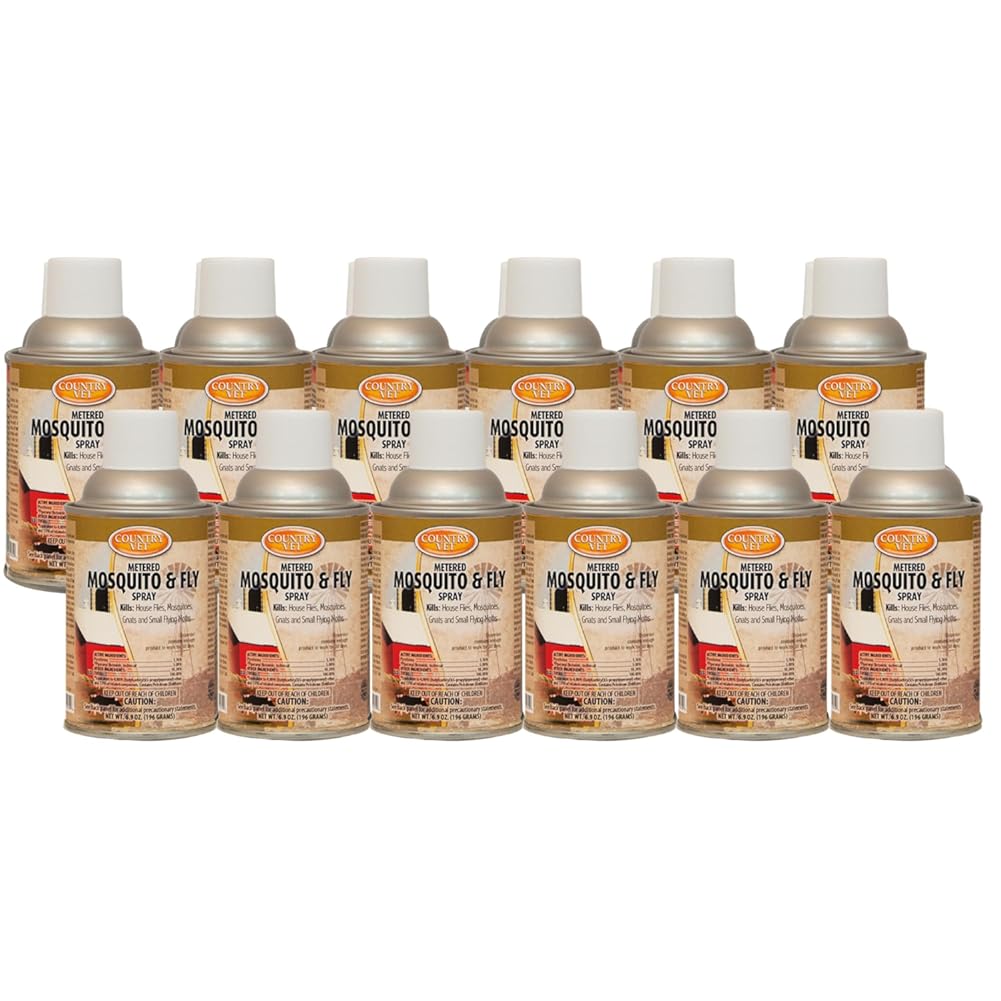 Country Vet Metered Mosquito and Fly Spray 6.4 oz cans 342033CVA (Case of 12) Dispenser NOT Included