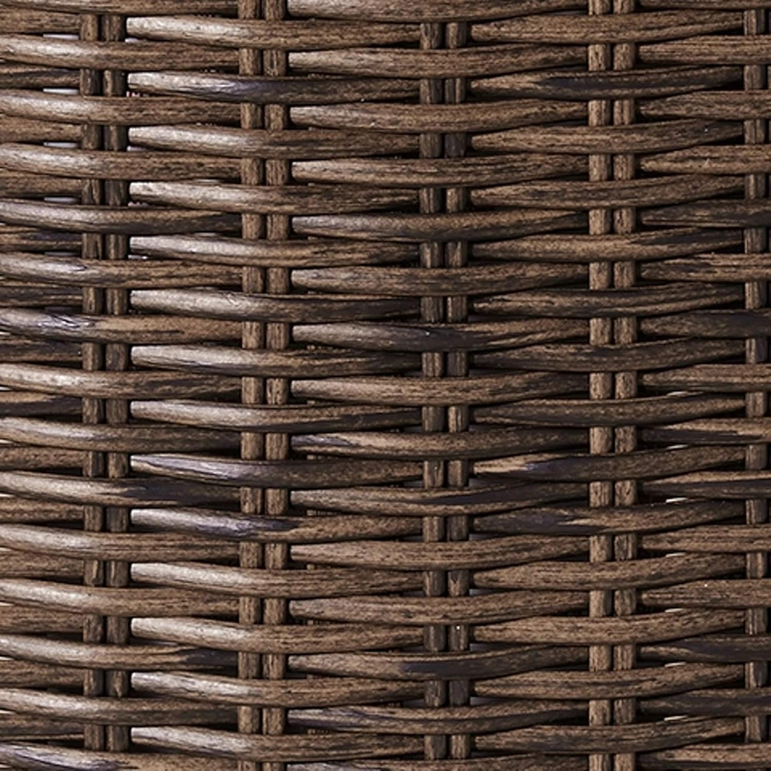 Benjara BM210647 48 Inches Round Fire Pit Table with Handwoven Resin Wicker, Brown