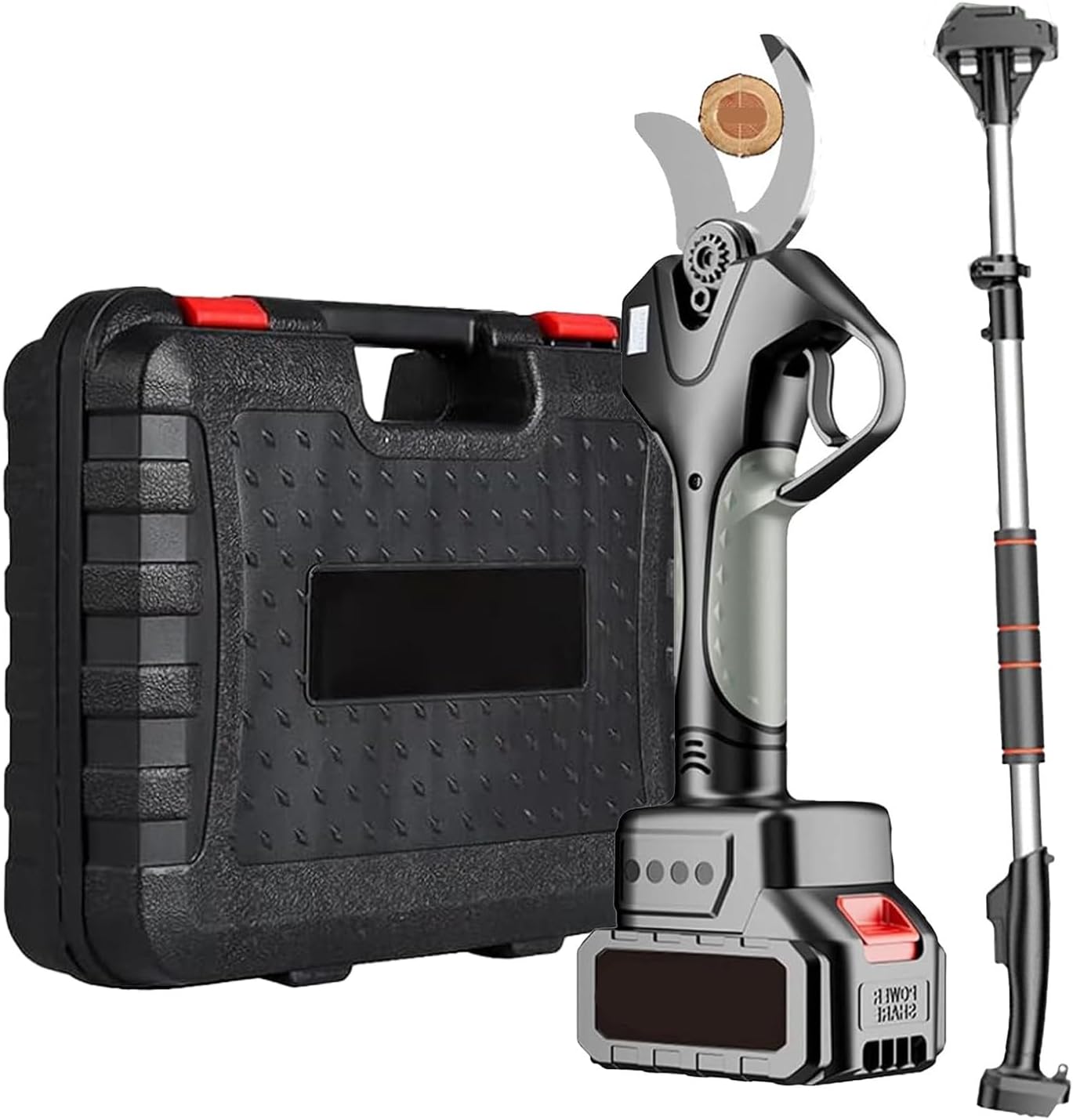 Electric Pruning Shears, Cordless Power Pruner 45mm Cutting Diameter with Brushless Motor & Two Batteries, Battery Powered Pruning Shears with Replacement Blades Set for Gardening Trees