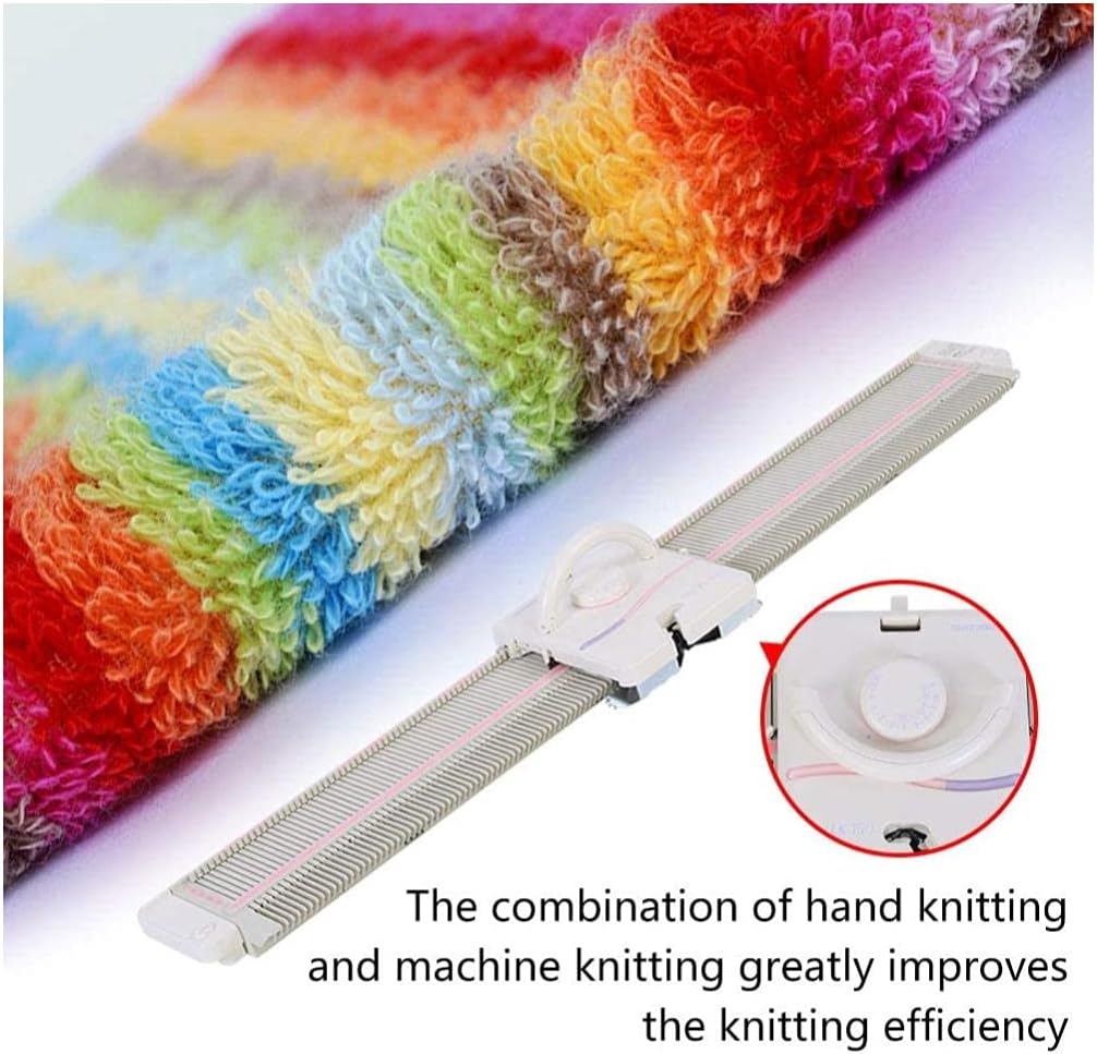 Knitting Machine, 6.5mm Mid Gauge 150 Stitches Plastic Domestic Knitting Machine with Accessories, Weaving Loom for Adults Or Kids, Knitting Loom Kit for Sock, Hat, Pumpkin