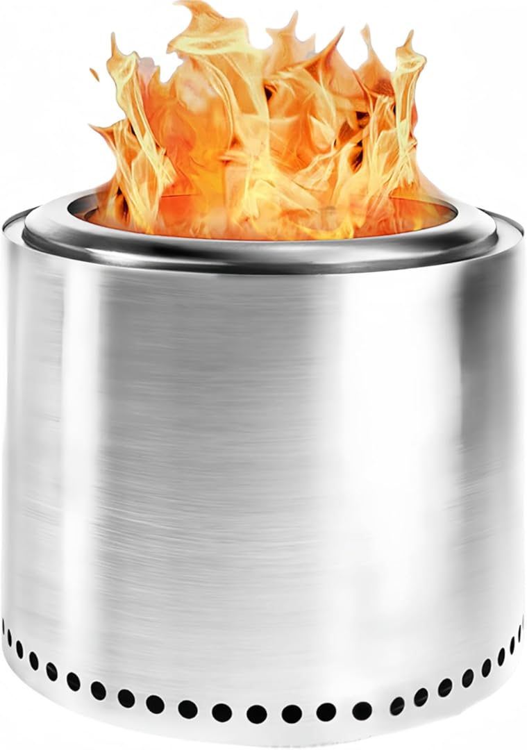 Stainless Steel Fire Stove Smokeless Fire Pit Wood Burning Lightweight Fireplace Weight 15lb Outdoor Activity Stove Ideal for 2-3 People