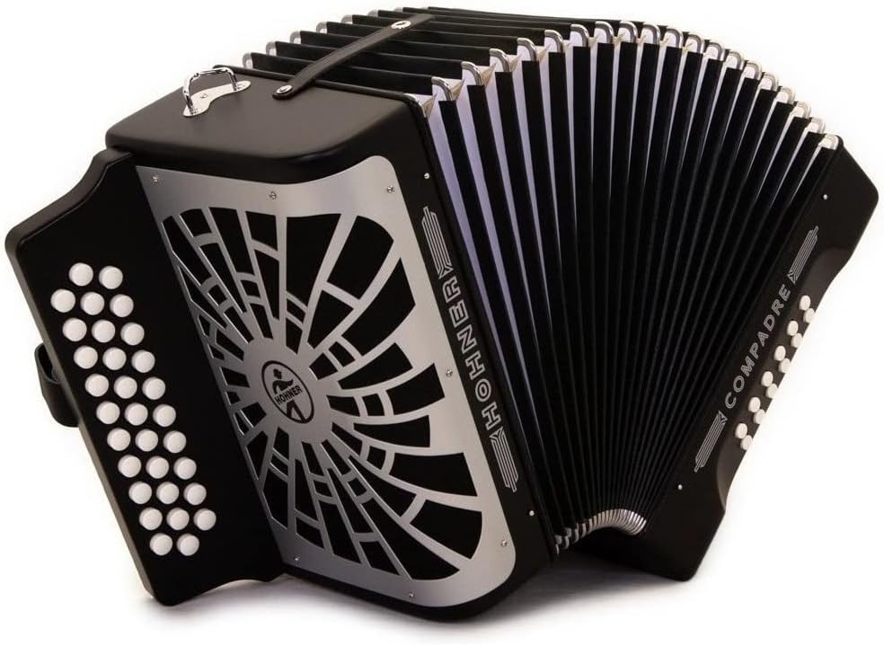 Hohner Compadre G/C/F 3-Row Diatonic Accordion - Black