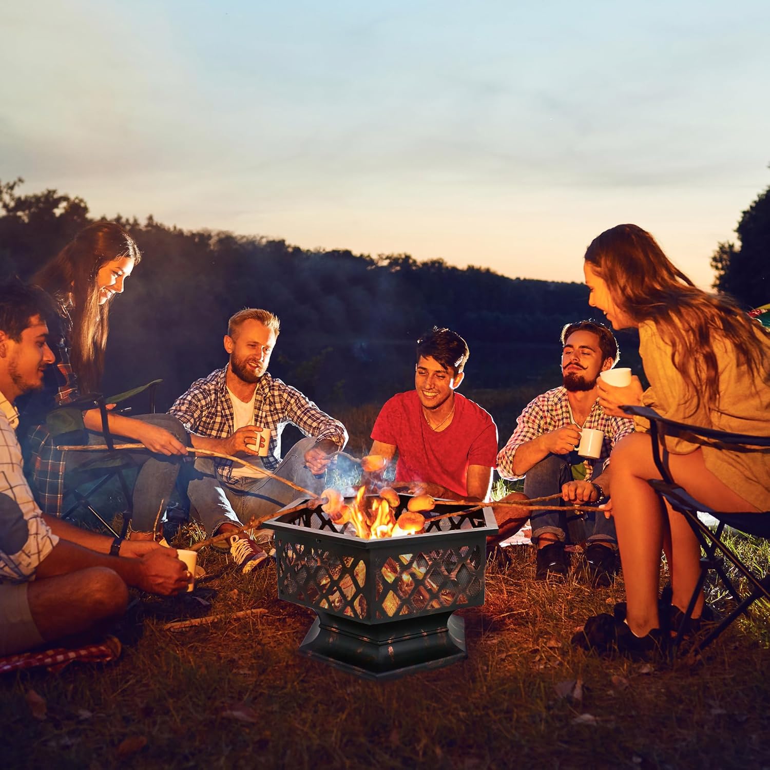 HANGHKAI Hex Shaped Fire Pit 24