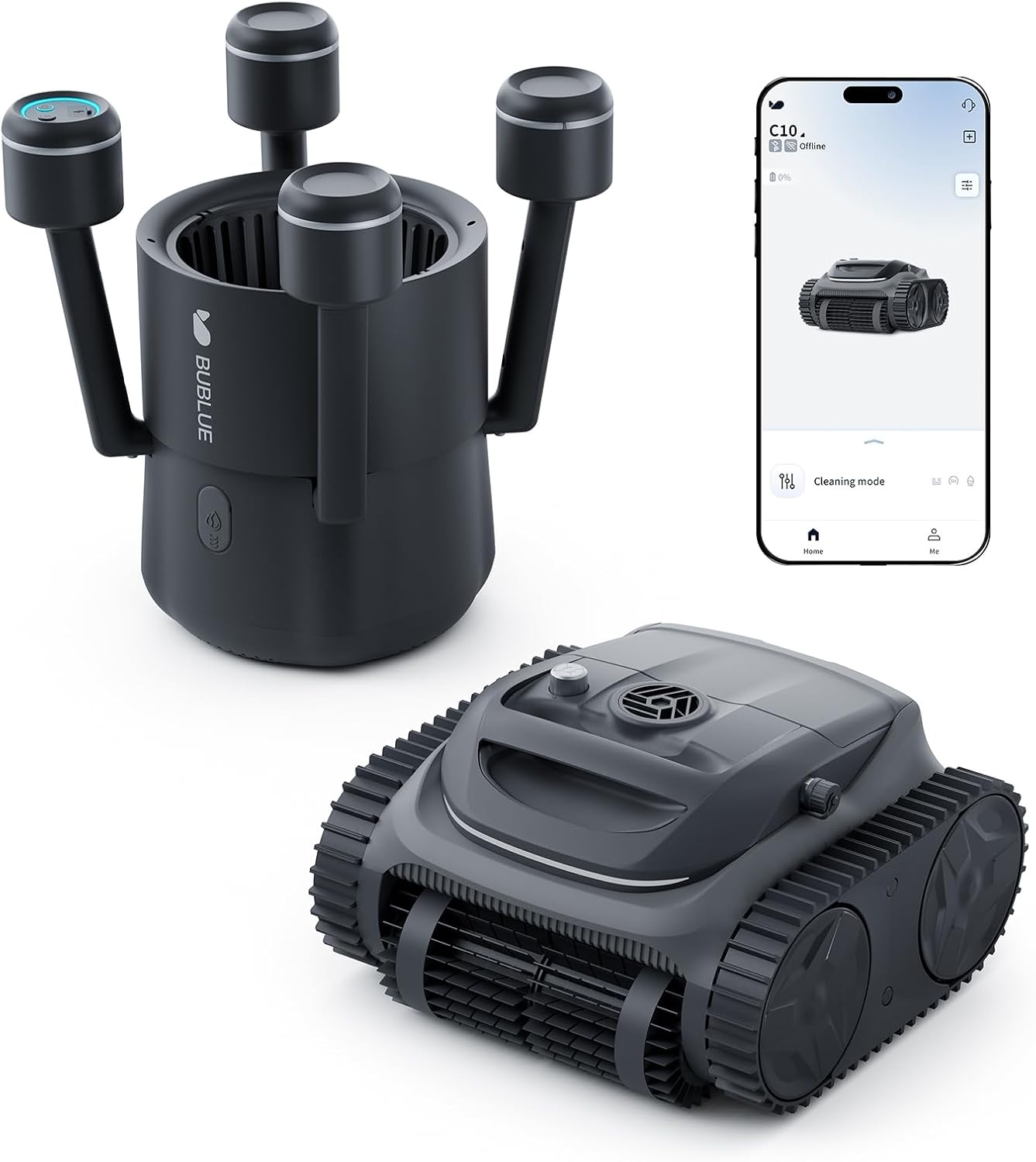 Bubot 700 Pool Cleaner Robot and BuVortex V5 Robotic Surface Skimmer, Complete Comprehensive Pool Care Floor, Wall, Waterline and Pool Surface for Inground Pools up to 861 Sq.Ft