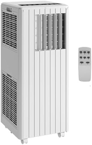 8000 BTU Portable Air Conditioner 3-in-1 AC Unit Cools 350 Sq.Ft Ultra-Quiet with Dehumidifier & Fan 24H Timer Remote Control No Drain Needed Easy Install for Bedroom Office Living Room