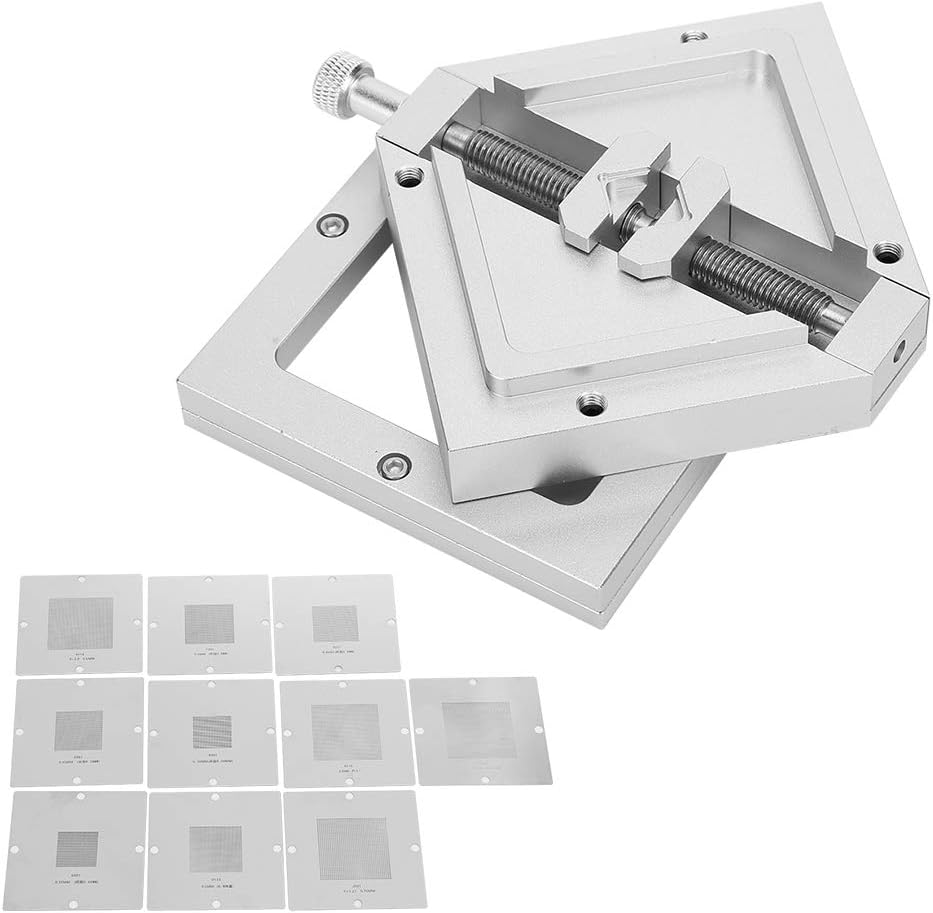 BGA Reballing Rework Station HT 90, Complete DIY Tools for Notebook CPU Phone Digital Products, Adjustable Chip Size, Durable Aluminum Alloy, Universal Fixture for 9 43mm BGA Chi