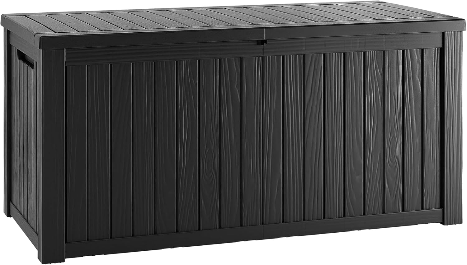 200 Gallon Outdoor Storage Box Waterproof Lockable Resin Deck Box Large, Black