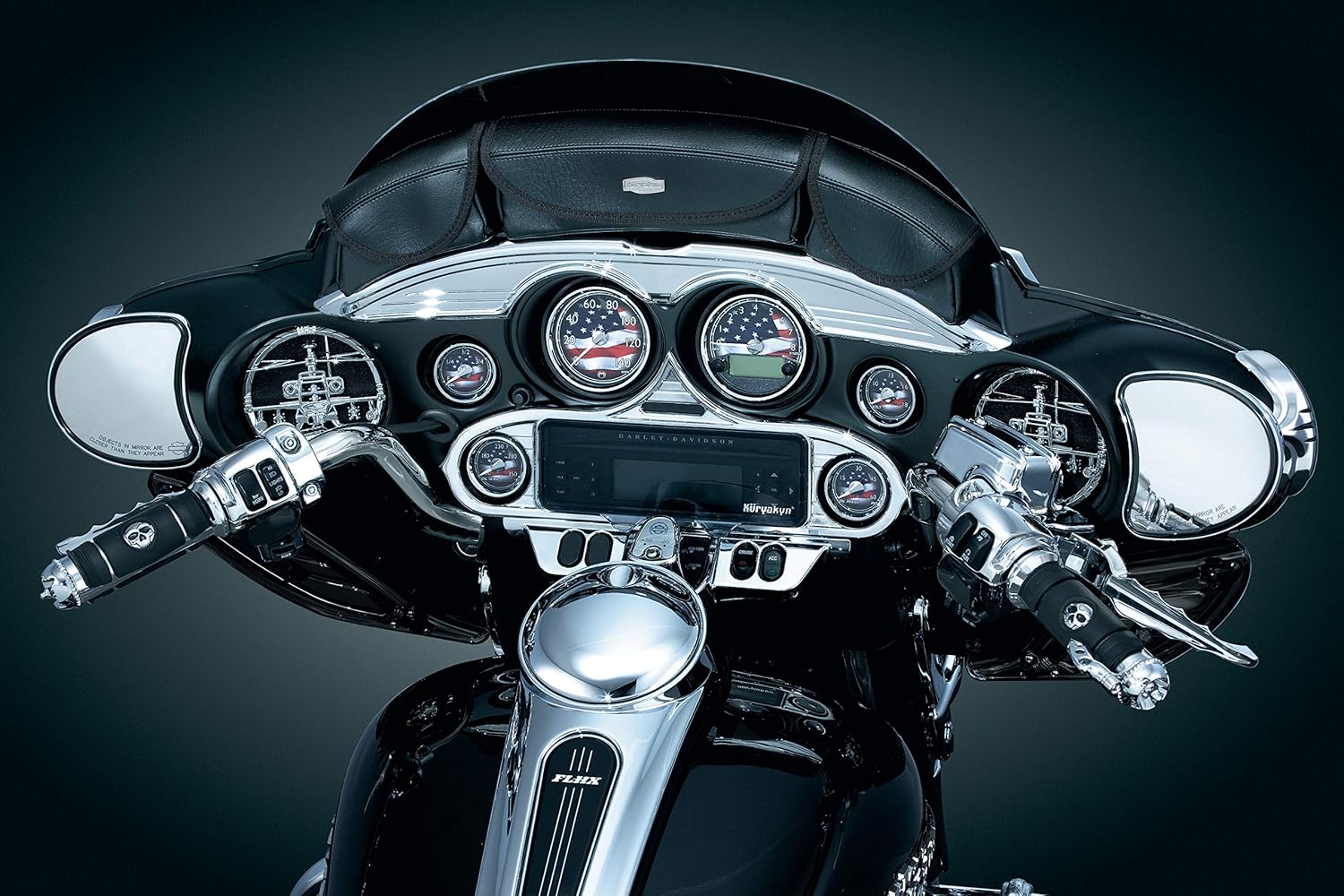 Kuryakyn 3765 Motorcycle Audio Accessory: Stereo Accent for 1996-2013 Harley-Davidson Motorcycles, Chrome