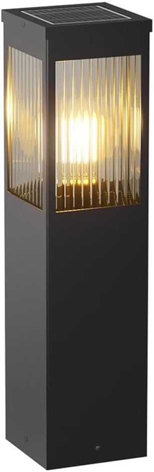 Modern Landscape Path Light Outdoor Bollard with Glass External Pathway IP54 Waterproof Lighting E26 for Garden Driveway Walkway