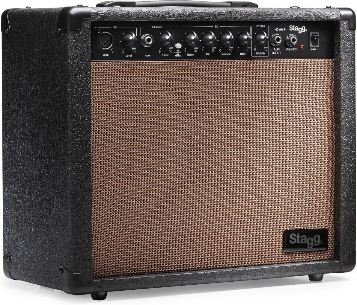 Stagg 40 AA R USA 40 Watt RMS Acoustic Guitar Amplifier with Spring Reverb