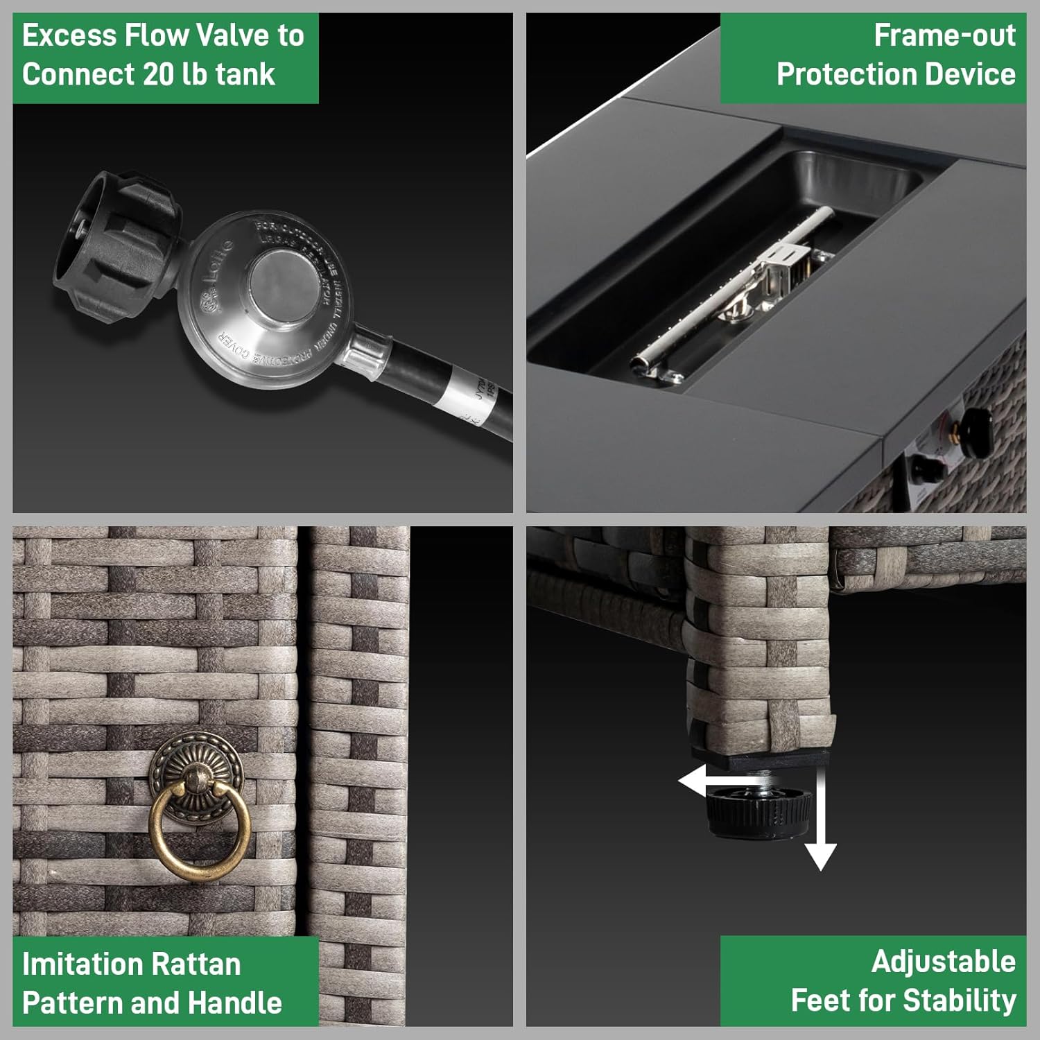 Outvita Fire Pit Table, 43