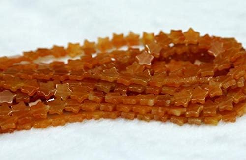 1 strands natural orange red aventurine flat star shape small loose jewelry sets beads 4-8mm 03100