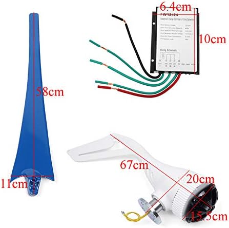 8000W 12/24V AC Permanent Wind Turbines Generator 5-Nylon Blades Household Power Generator W/Controller for Solar Streetlight