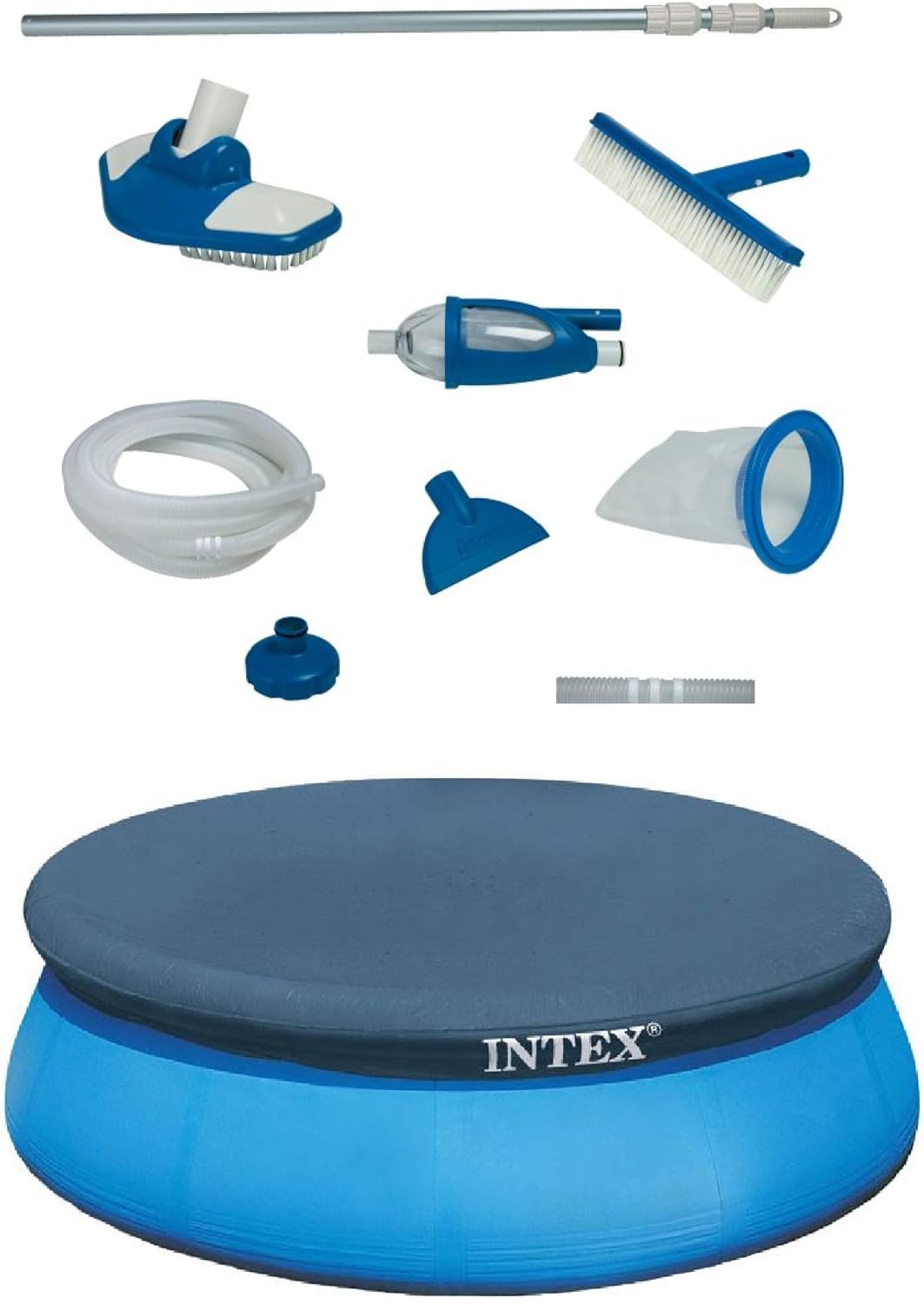 Intex Deluxe Pool Maintenance Kit & Intex 15 Ft Above Ground Swimming PoolCover