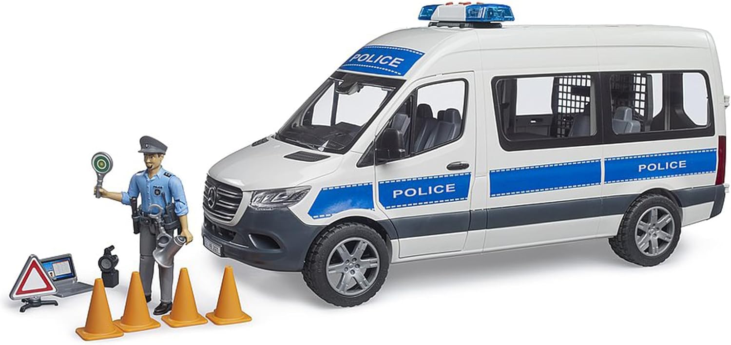 Bruder 02683 MB Sprinter Police Emergency Vehicle with Light & Sound Module